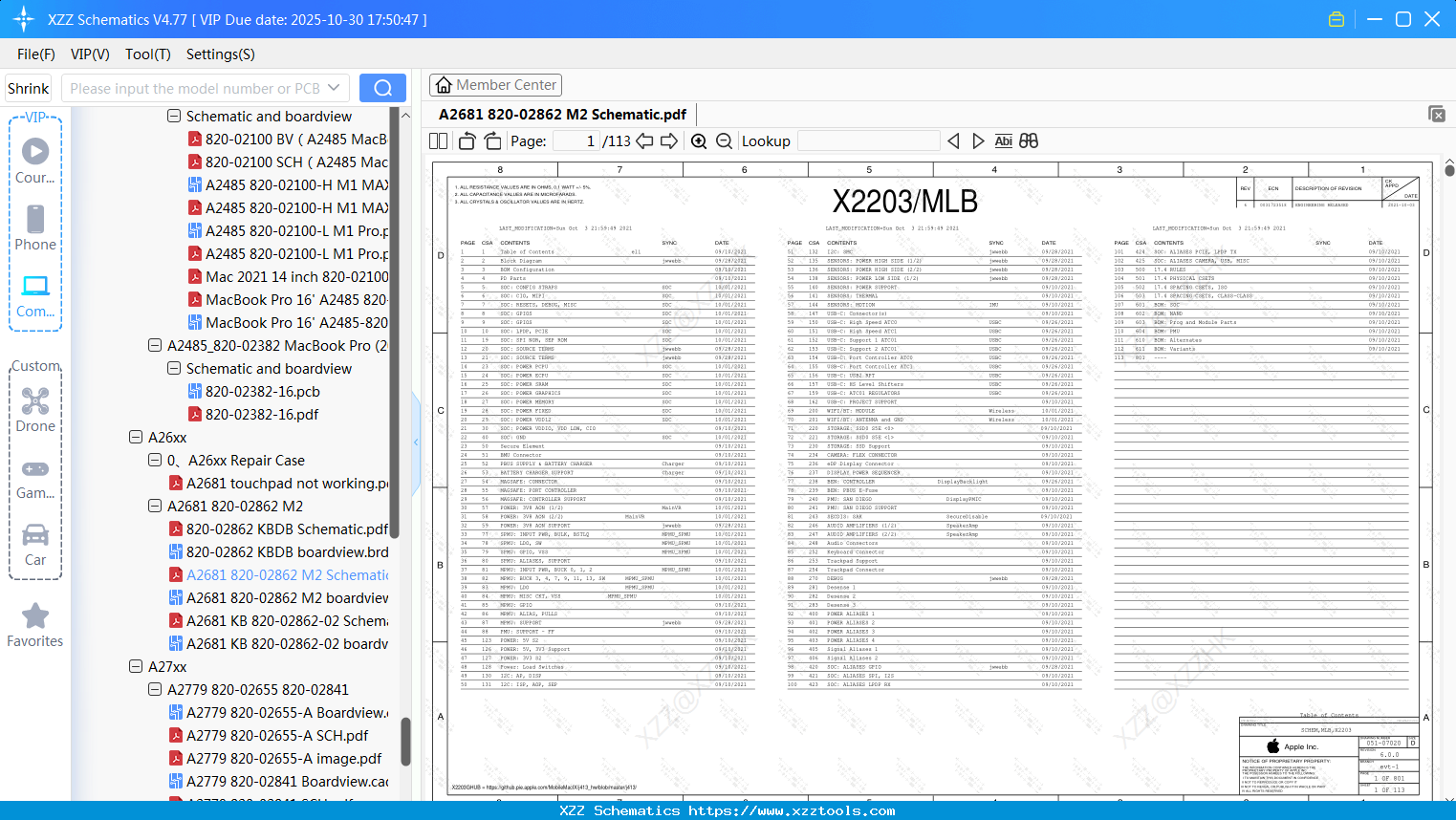 Laptop Apple A2681 820-02862 M2 Schematic